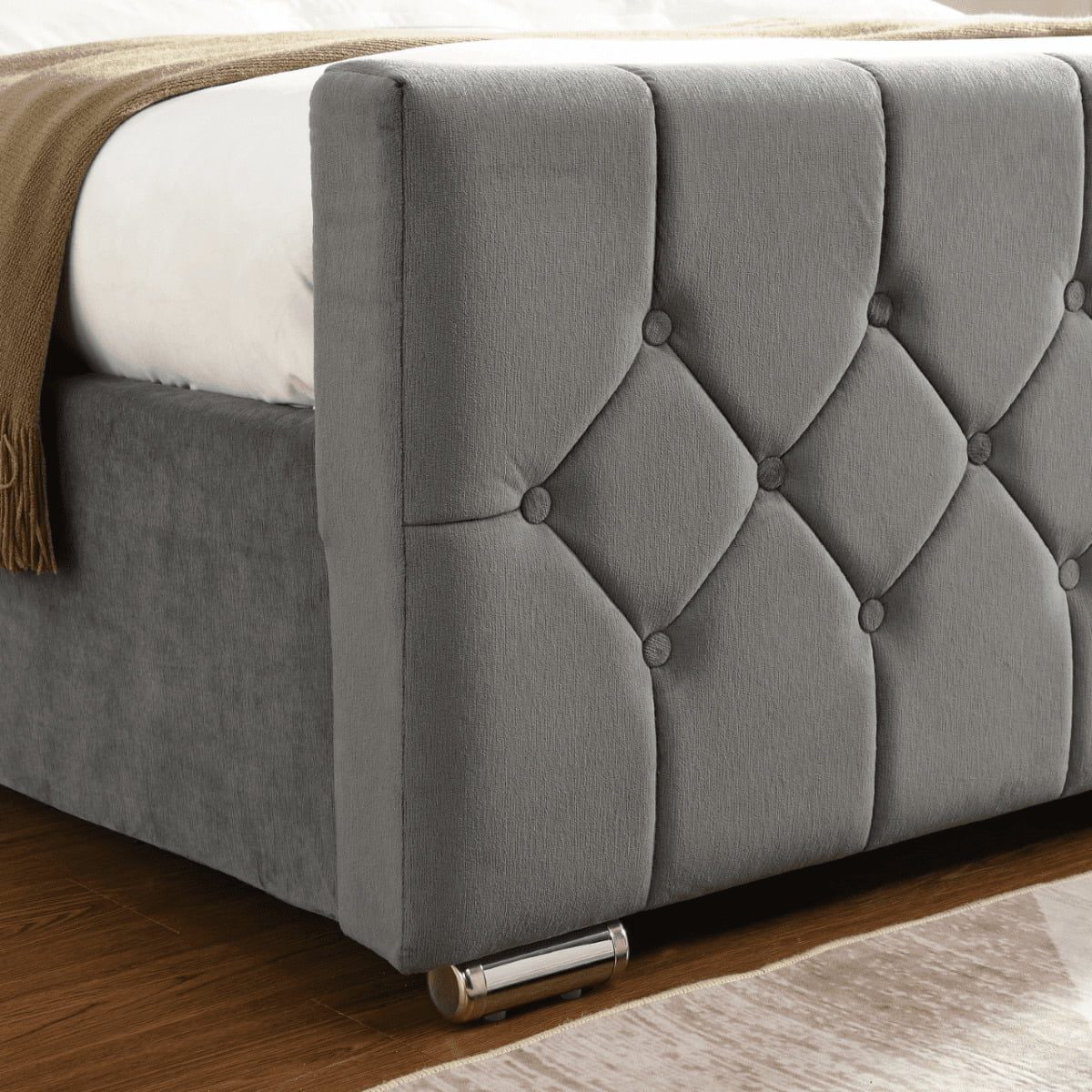 Galway Silver Velvet Bed 3