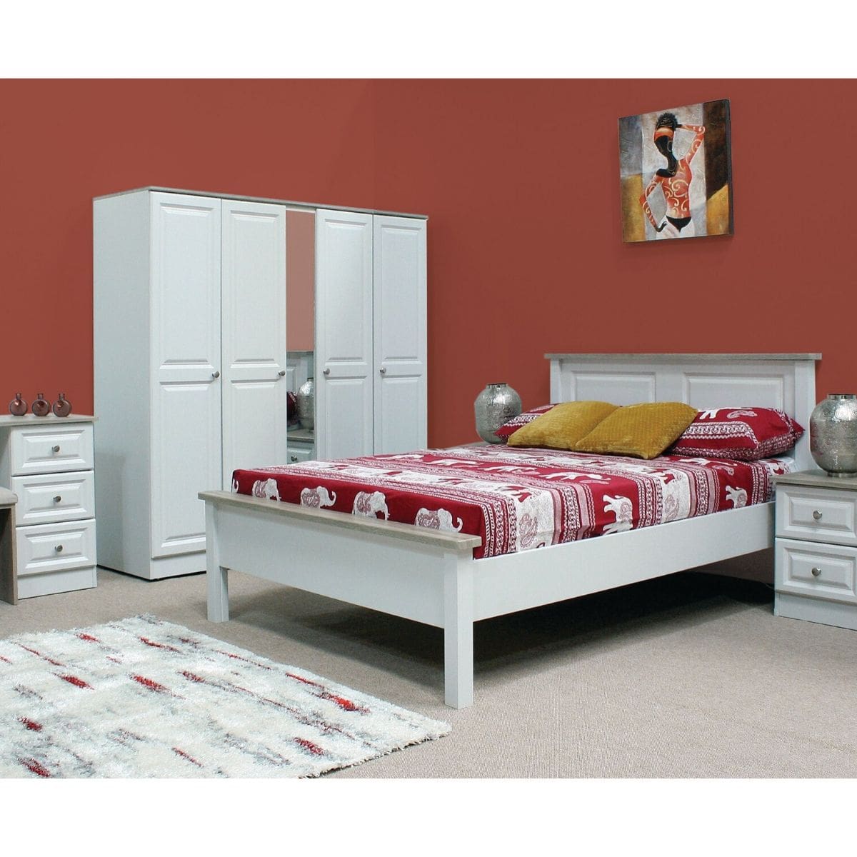 Glandor Wardrobe Grey Carcass & Truffle Bardolino Top - 19 Options