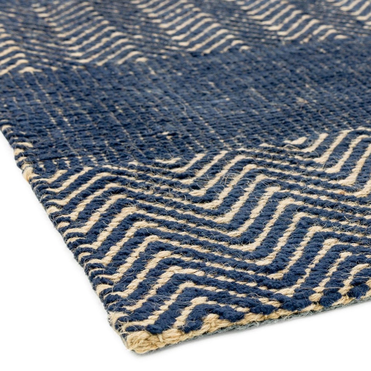Ives Navy Striped Rug