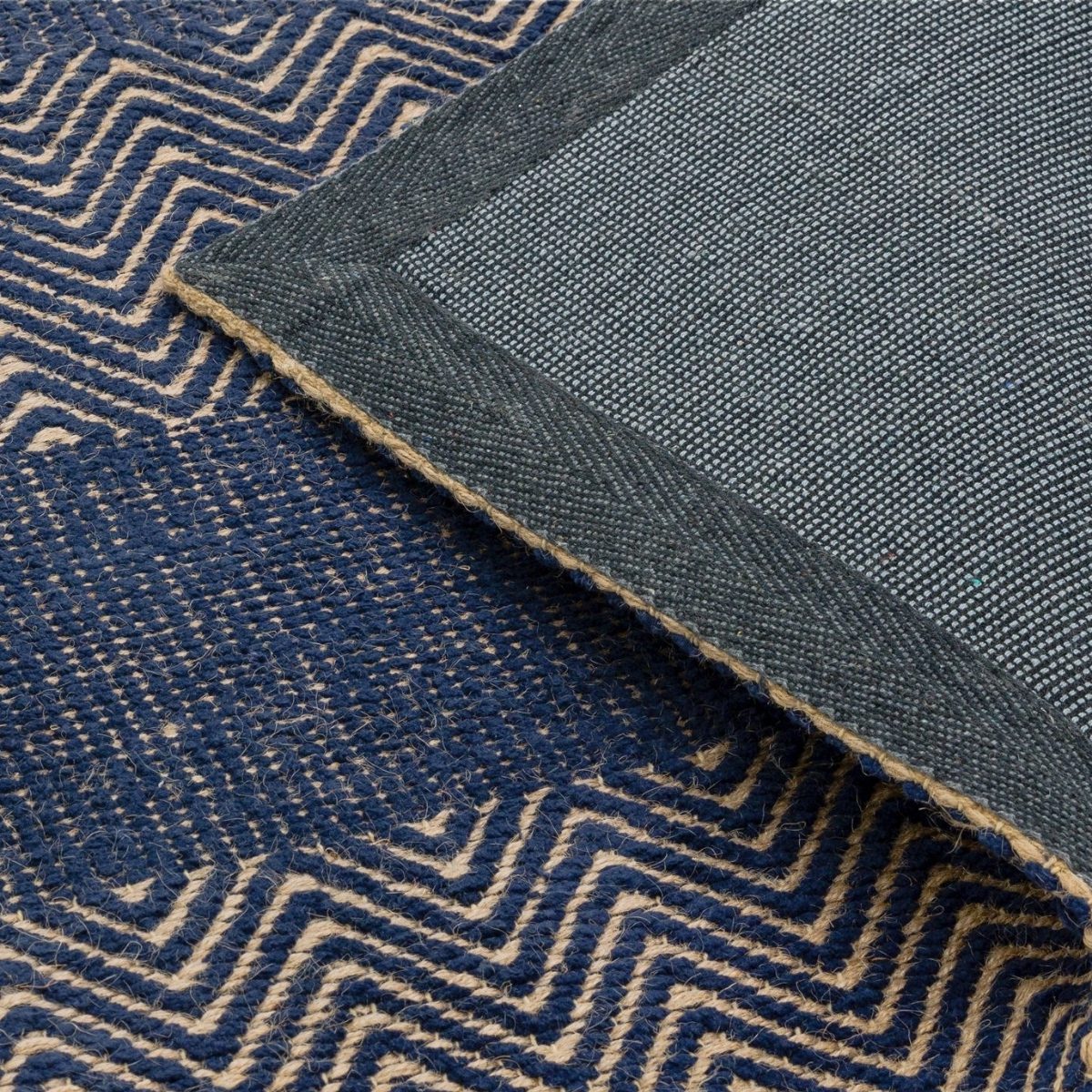 Ives Navy Striped Rug