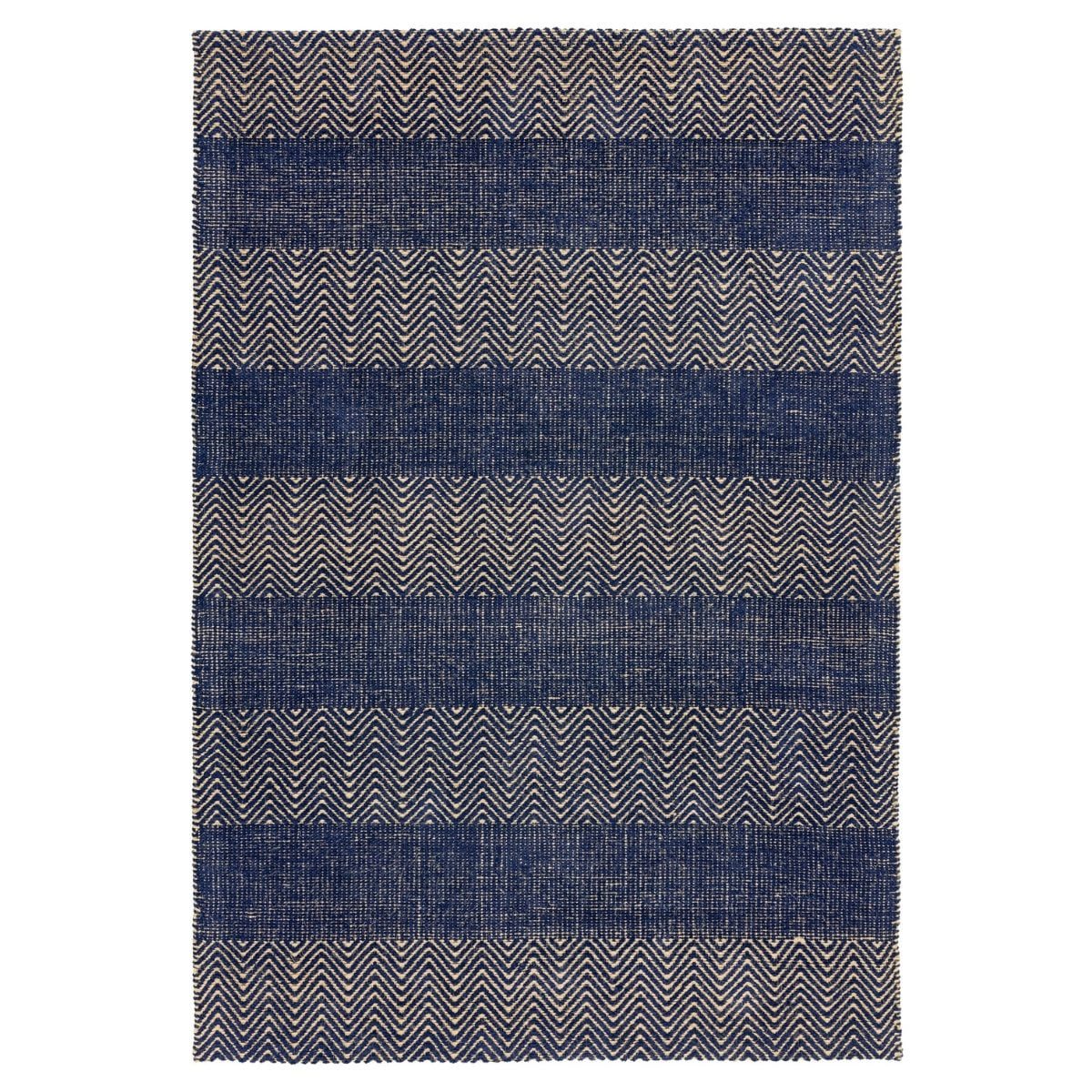 Navy Striped Rug