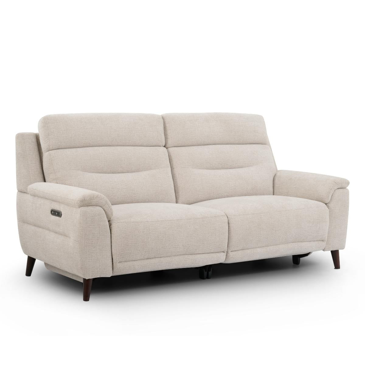 Lawrence Beige Fabric Electric Recliner 2.5 Seater Sofa