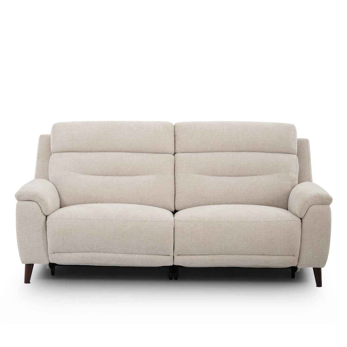 Lawrence Beige Fabric Electric Recliner 2.5 Seater Sofa
