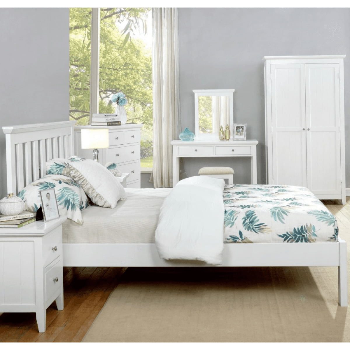 Lolly White Solid Wood Bed Frame