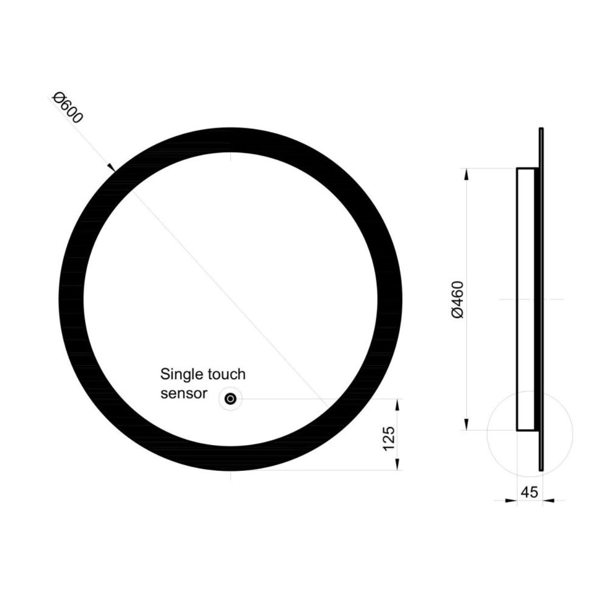 Lunar Round LED Mirror with Demister Pad - 4