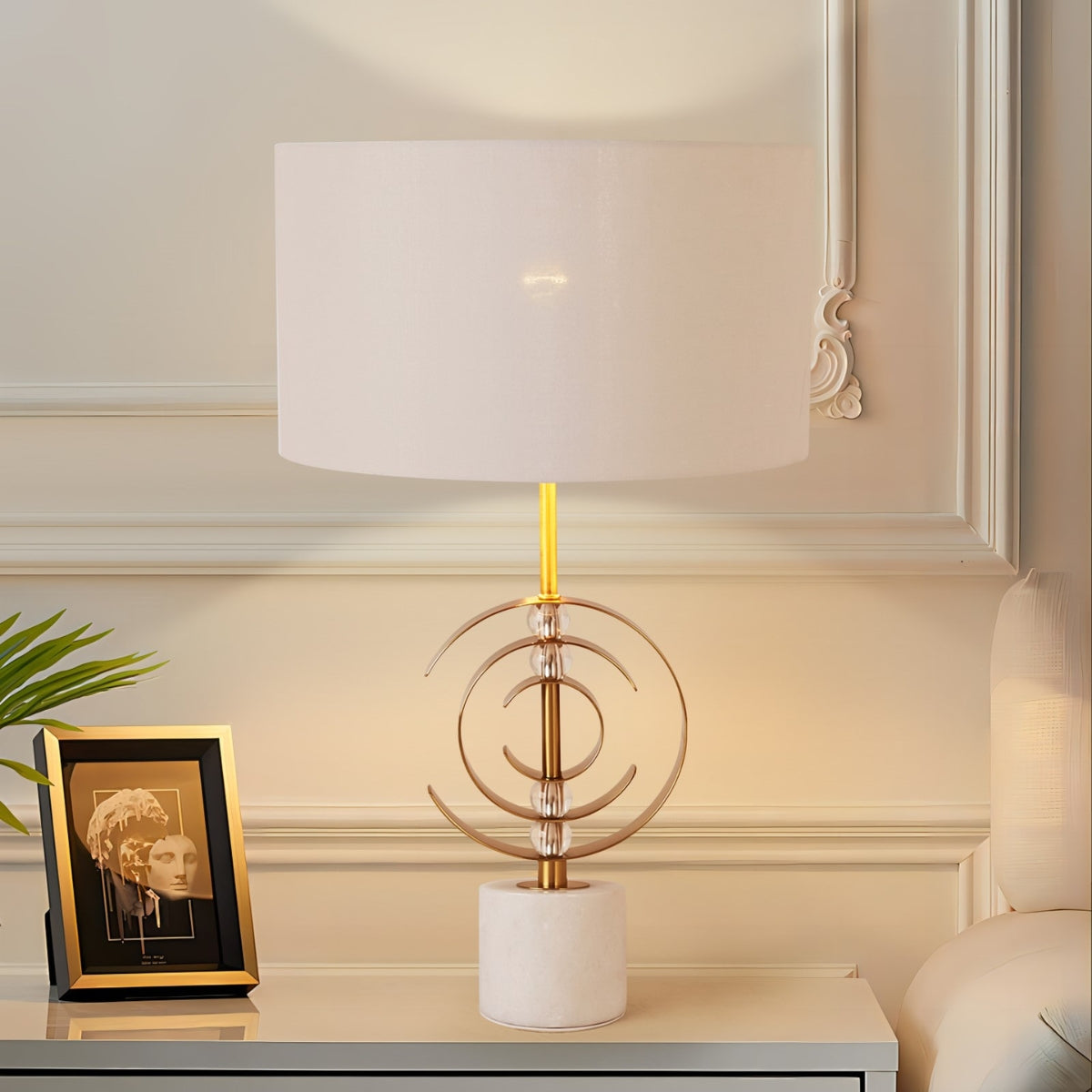 LuxuryWhite_GoldTableLampwithMarbleBase-9