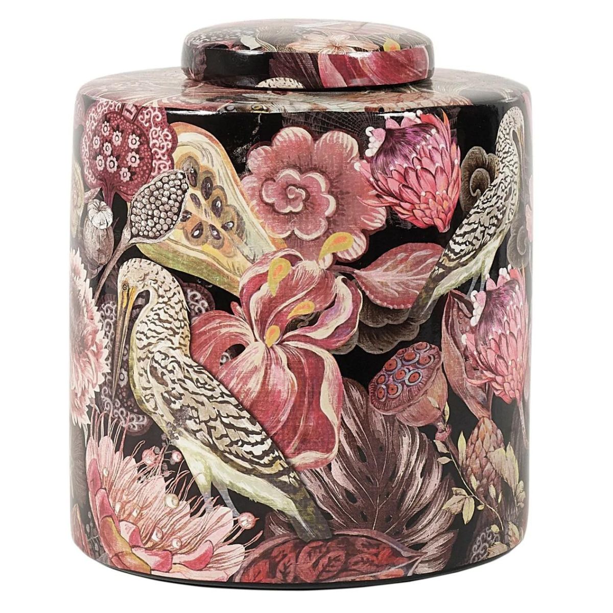 Ginger Tall 9" Oriental Bird Jar