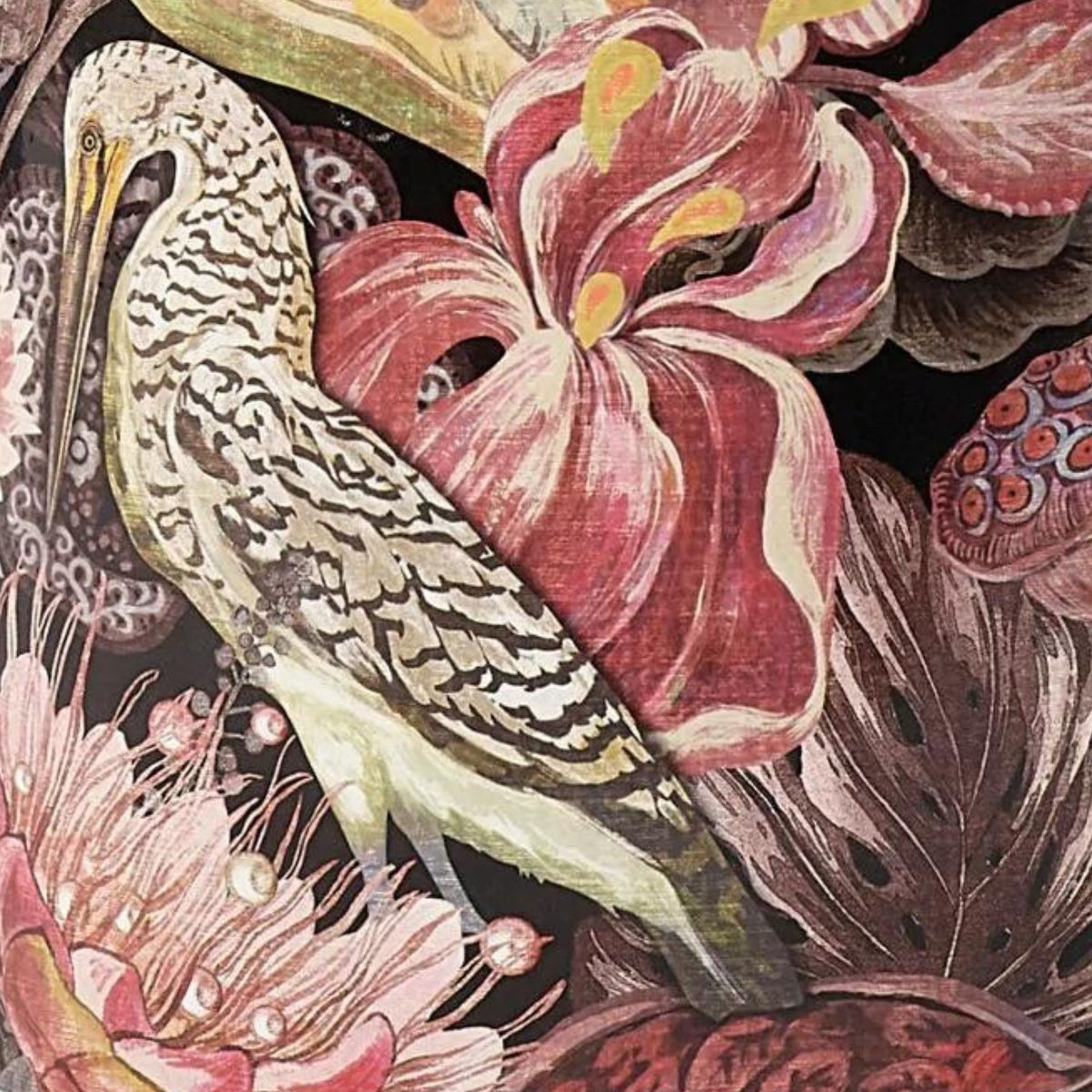 MY080 - Oriental Bird Design Tall 9 Ginger Jar - 2