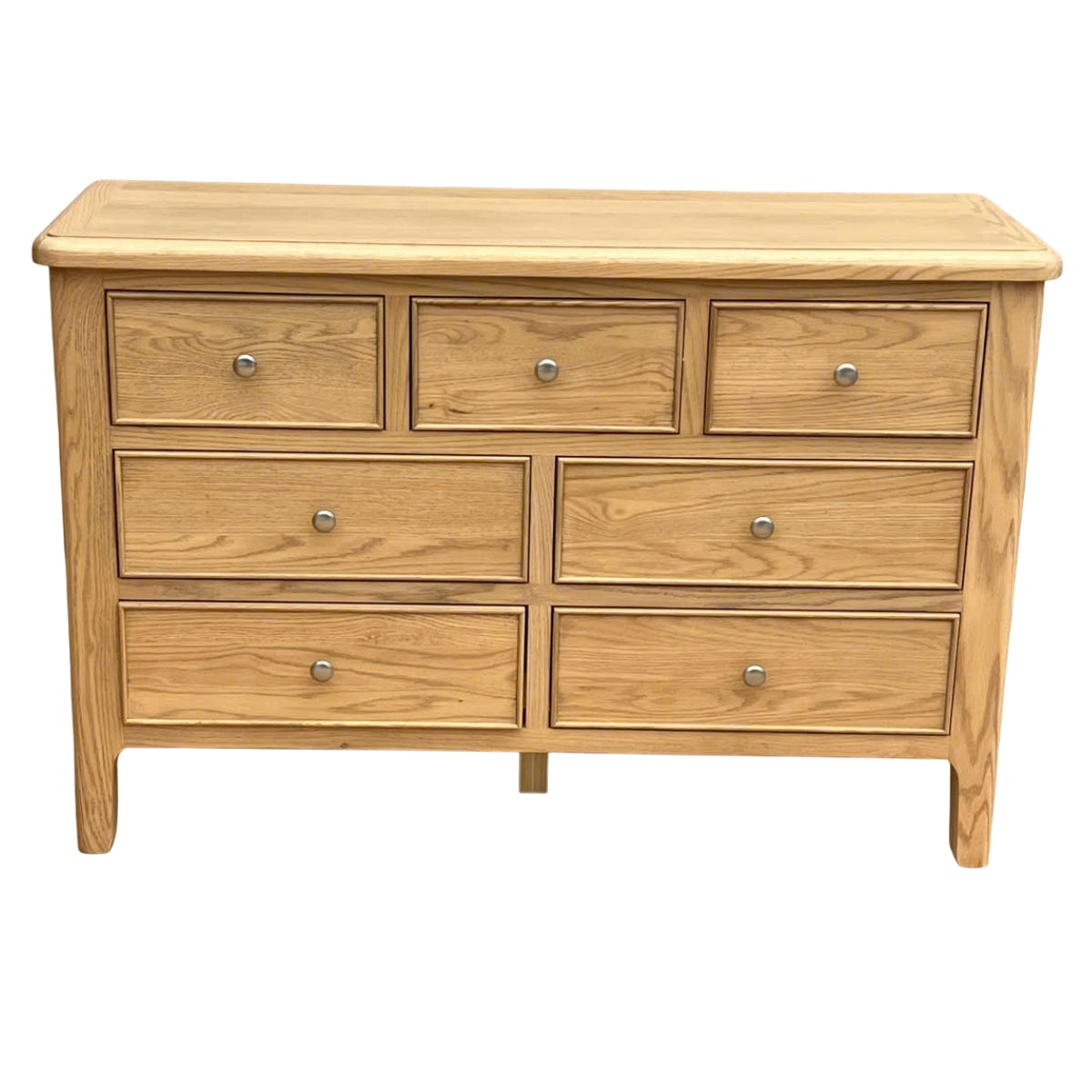 Maldon Oak 3 over 4 Wide Chest of Drawers - 2