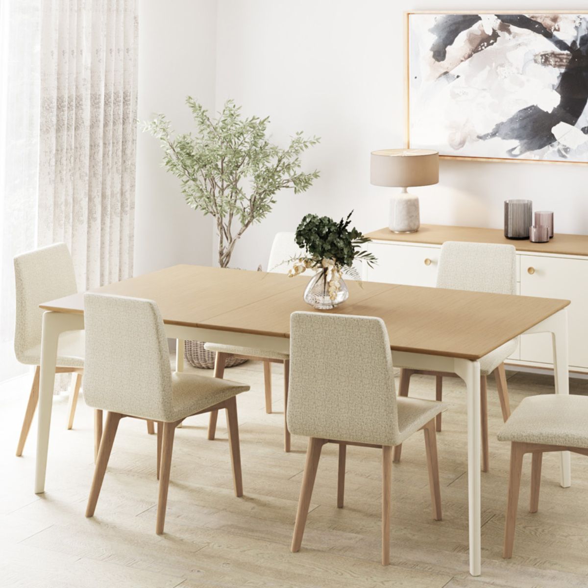 Megara Oak Extending Dining Table - 4
