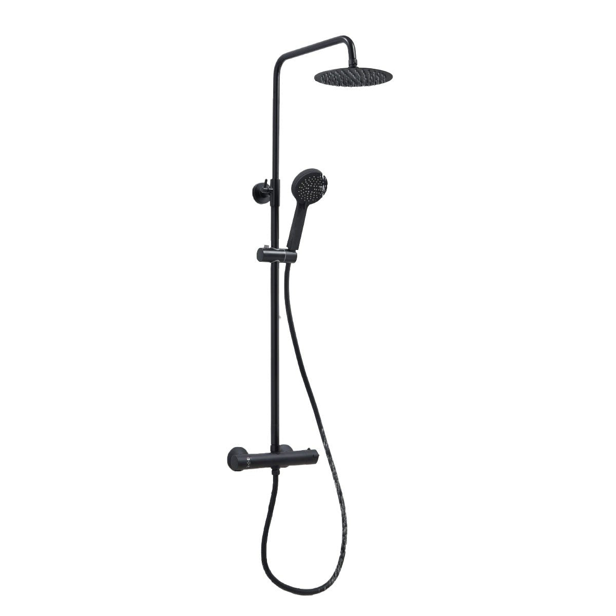 Middleton Black Round Rigid Riser Shower - 1