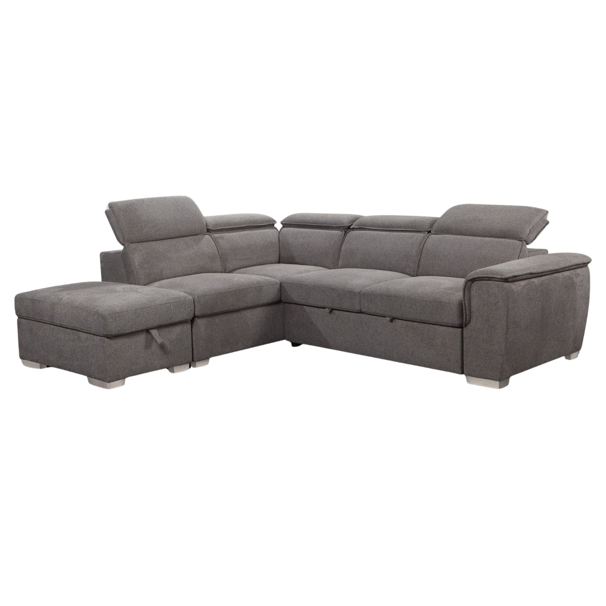 Mirabella Grey Corner Sofa Bed with Storage - 1