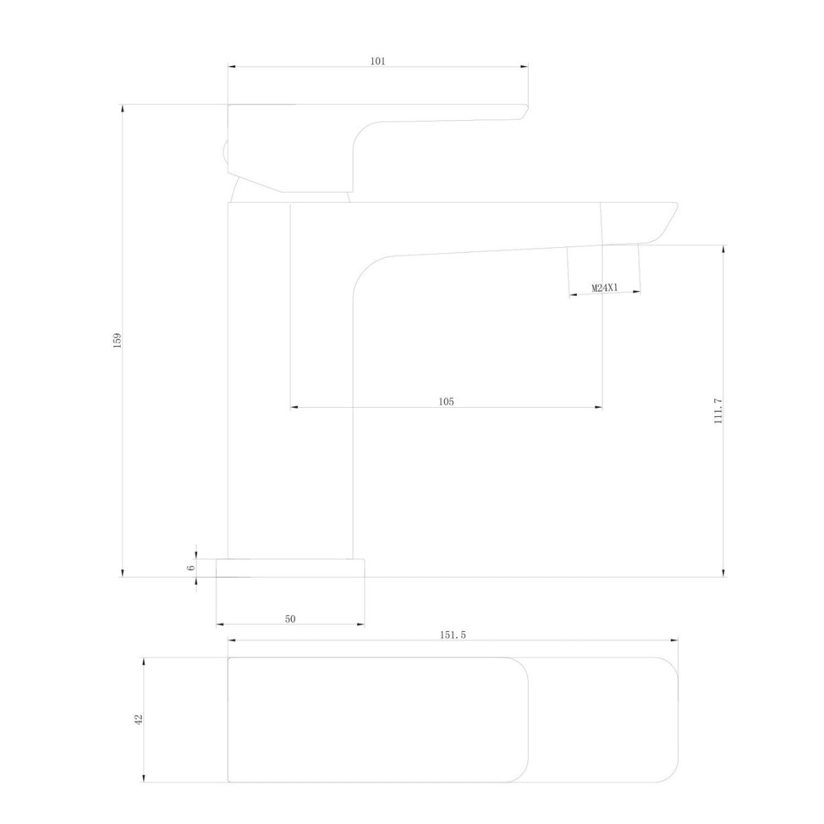 Muro Black Basin Mono Mixer - 3