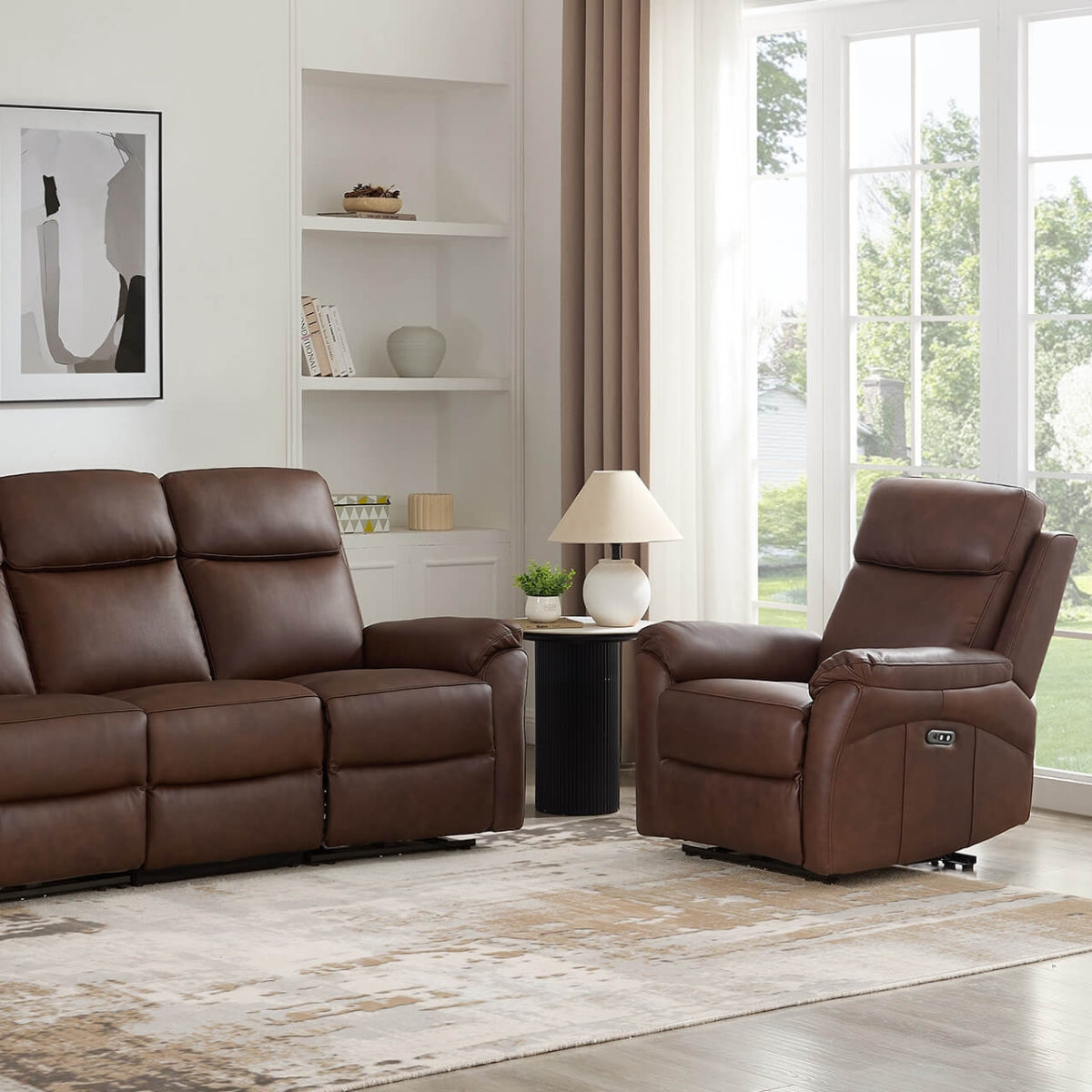 NathanBrownLeatherElectricReclinerArmchair-6