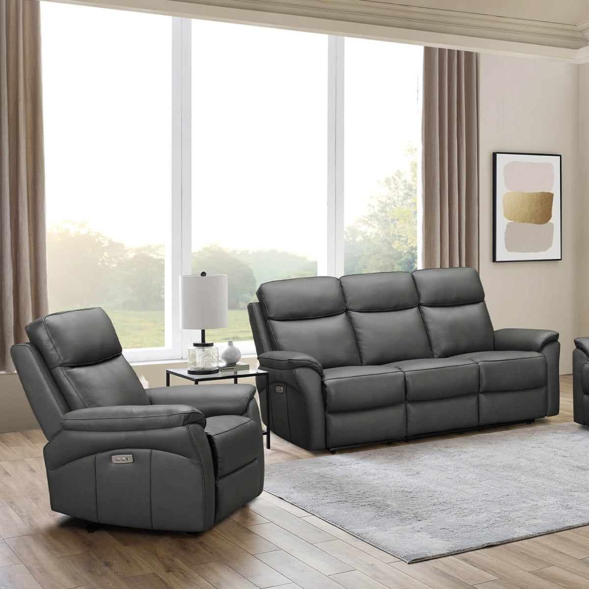NathanTruffleLeatherElectricReclinerArmchair-5