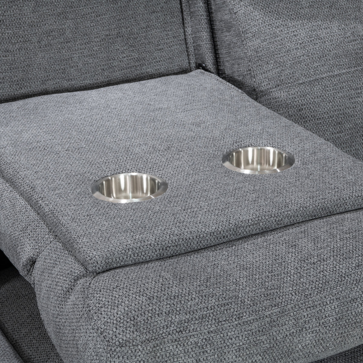 Nebula Grey Fabric 3 Seater Recliner Sofa - 4