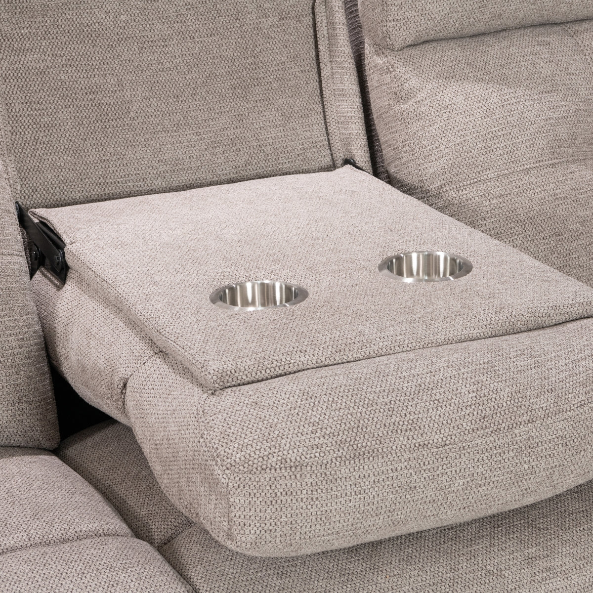 Nebula Light Brown Fabric 3 Seater Recliner Sofa - 4