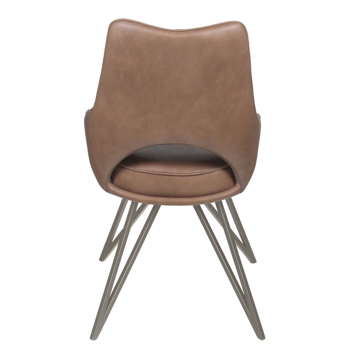 Newman Leather Dining Chair Brown - 5