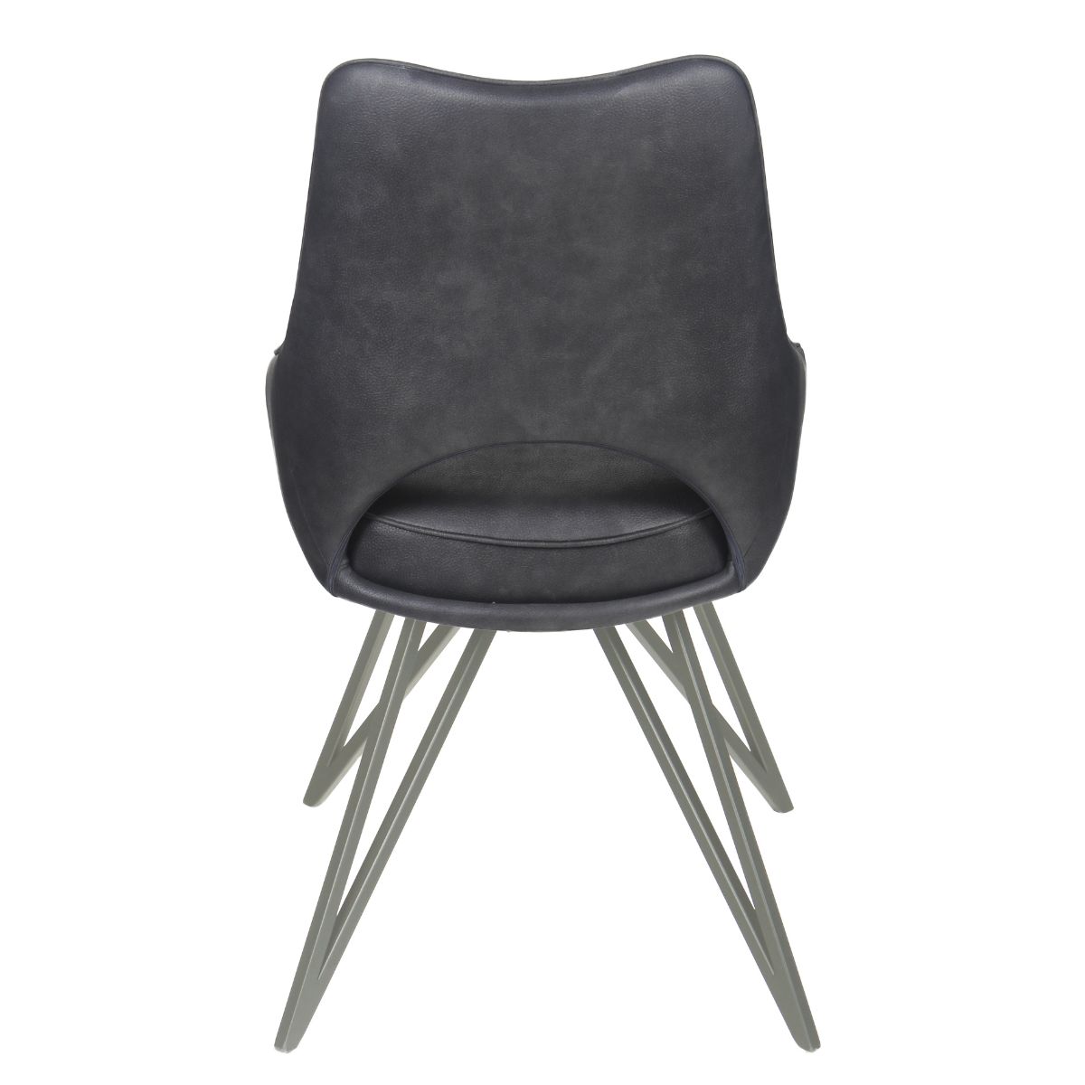 Newman Leather Dining Chair Grey - 5