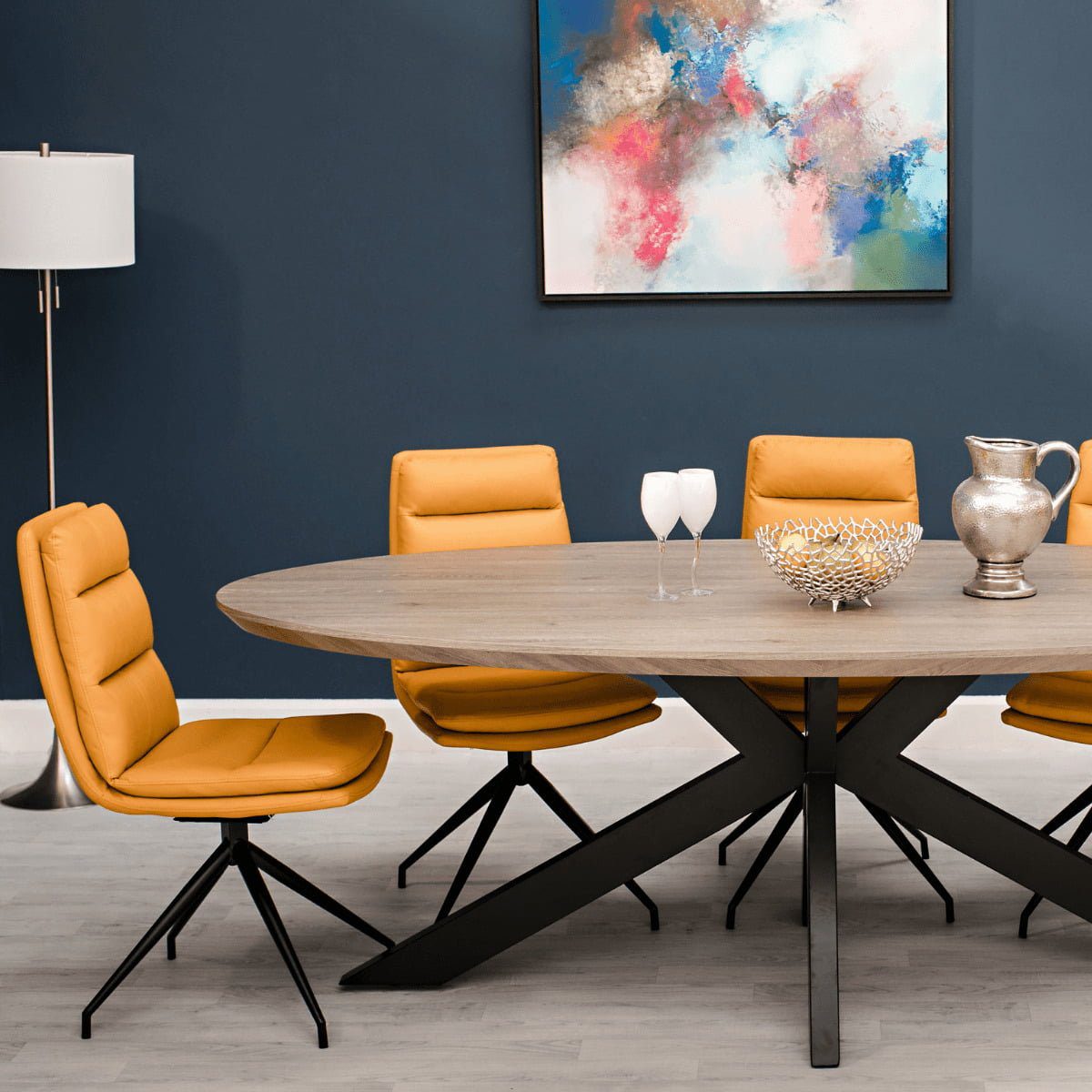 Nicosia Black Base Swivel Chair - 11