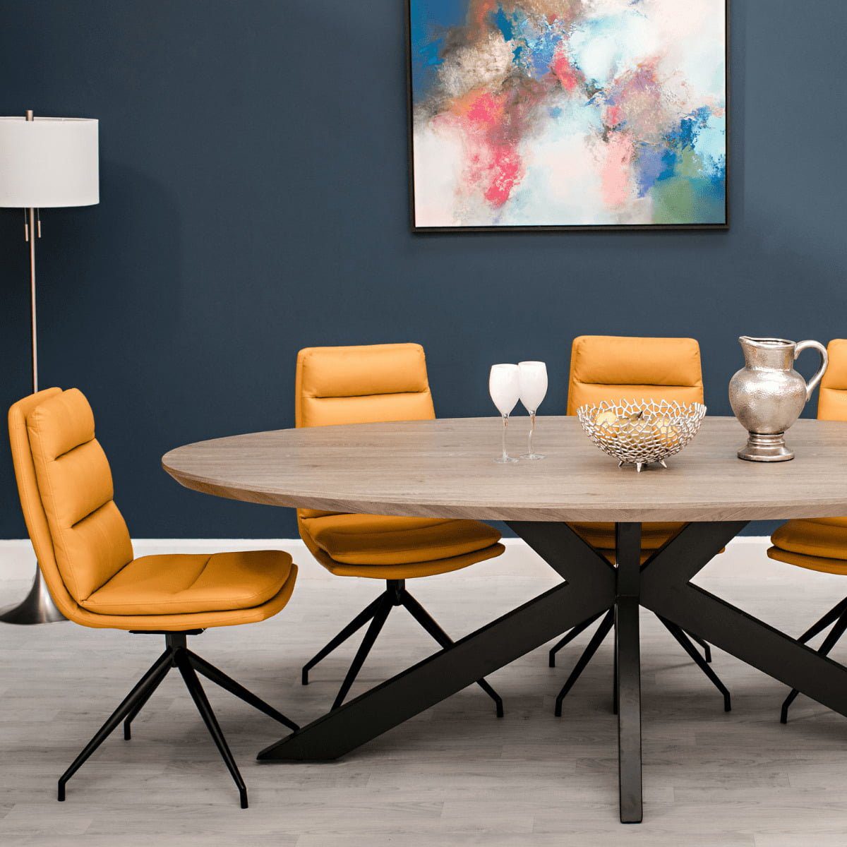 Nicosia Brushed Steel Swivel Chair - 12