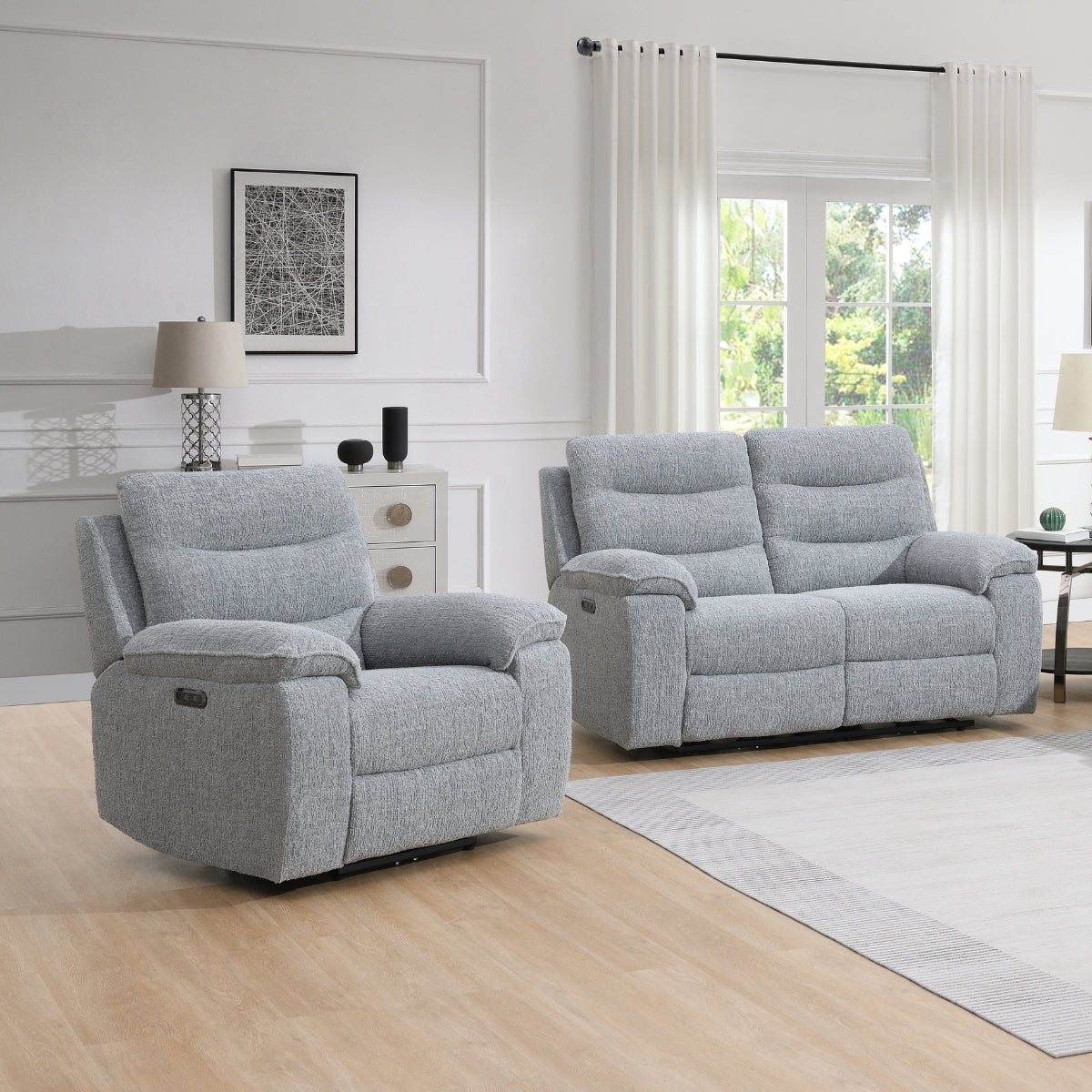 Nohoval Grey Electric Recliner Armchair - 3
