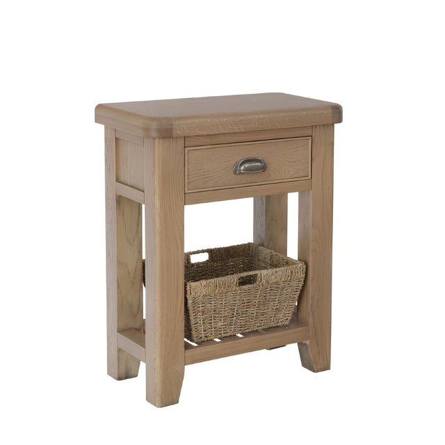 Rigel Smoked Oak Telephone Table - 1