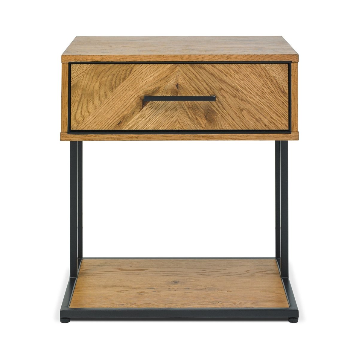 Riva Rustic Oak 1 Drawer Nightstand - 2