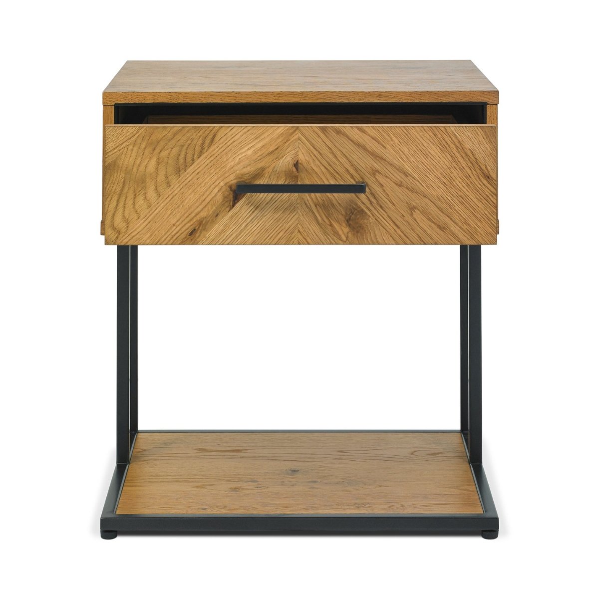 Riva Rustic Oak 1 Drawer Nightstand - 3