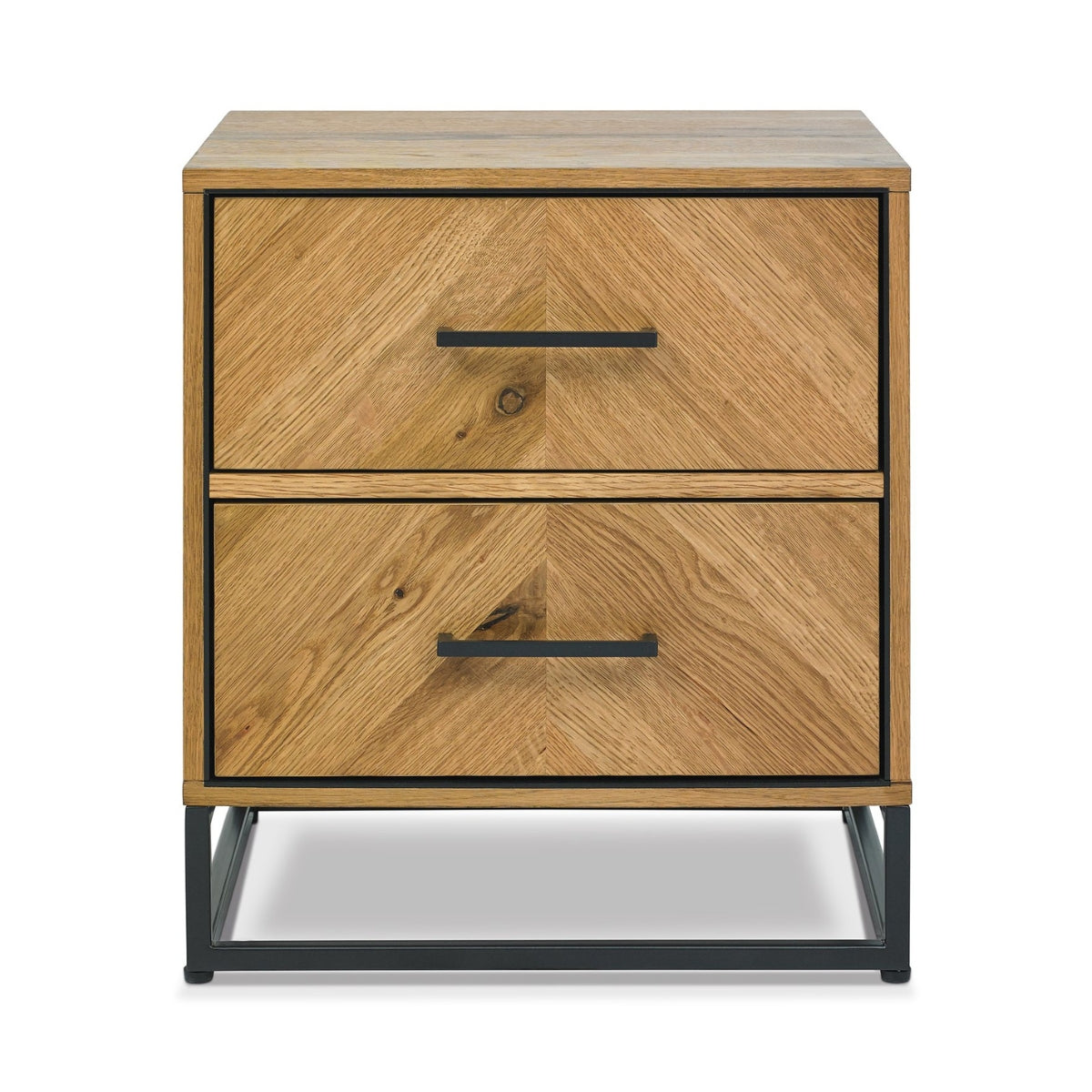 Riva Rustic Oak 2 Drawer Nightstand - 2