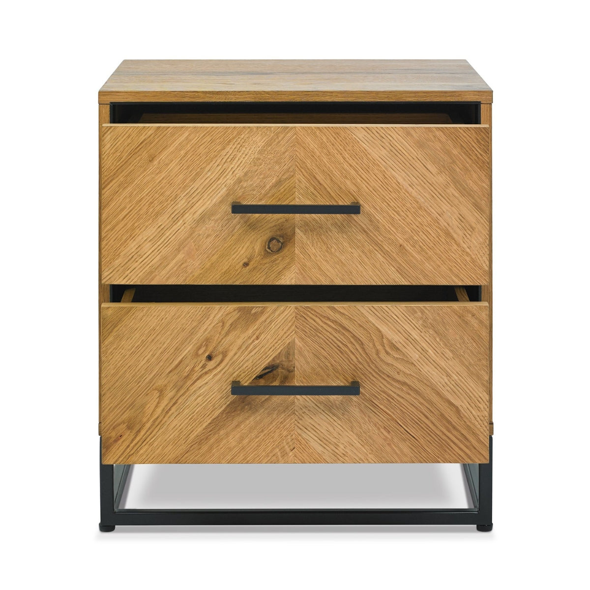 Riva Rustic Oak 2 Drawer Nightstand - 3