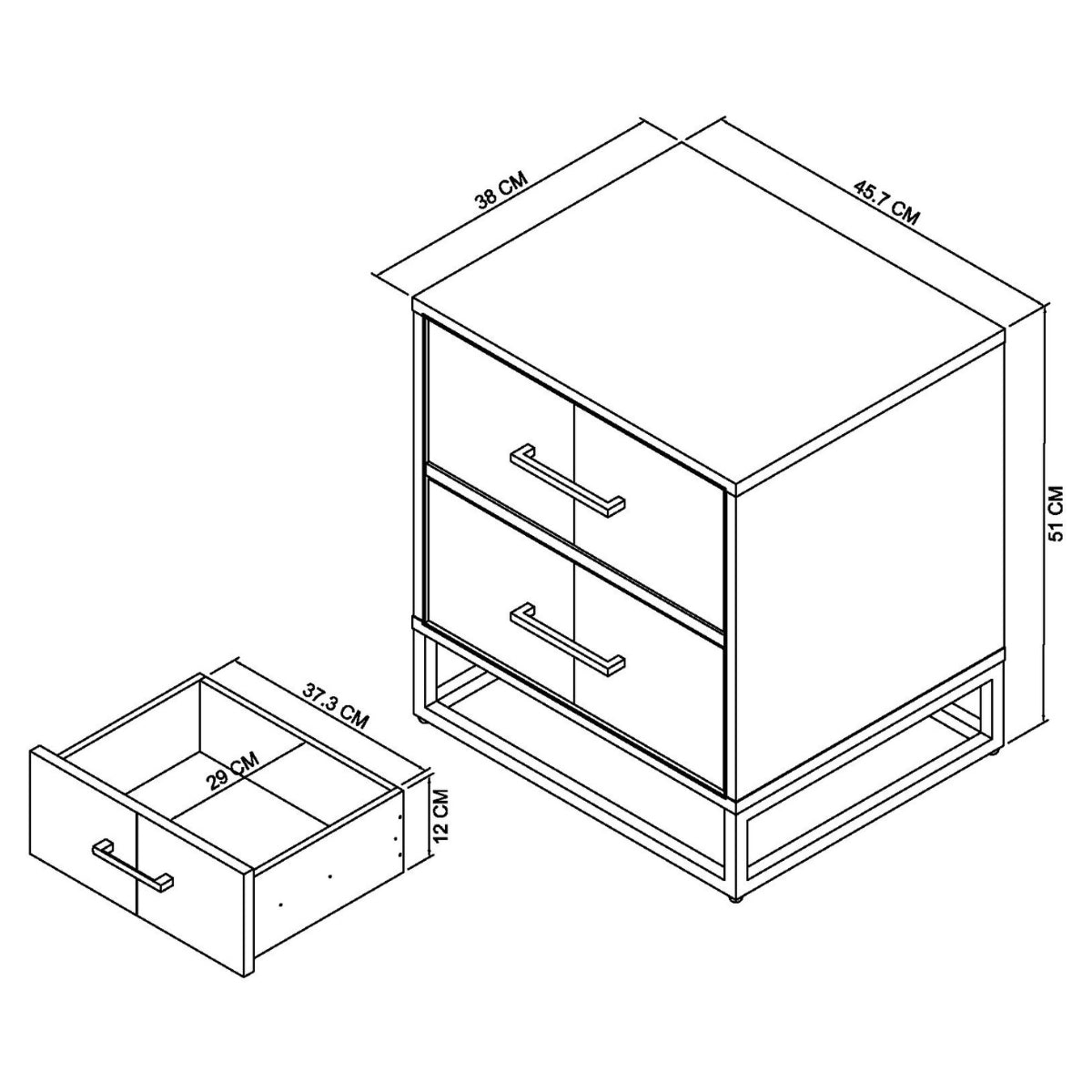 Riva Rustic Oak 2 Drawer Nightstand - 7
