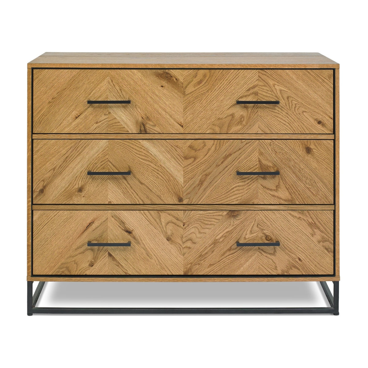 Riva Rustic Oak 3 Drawer Chest of Drawers - 2