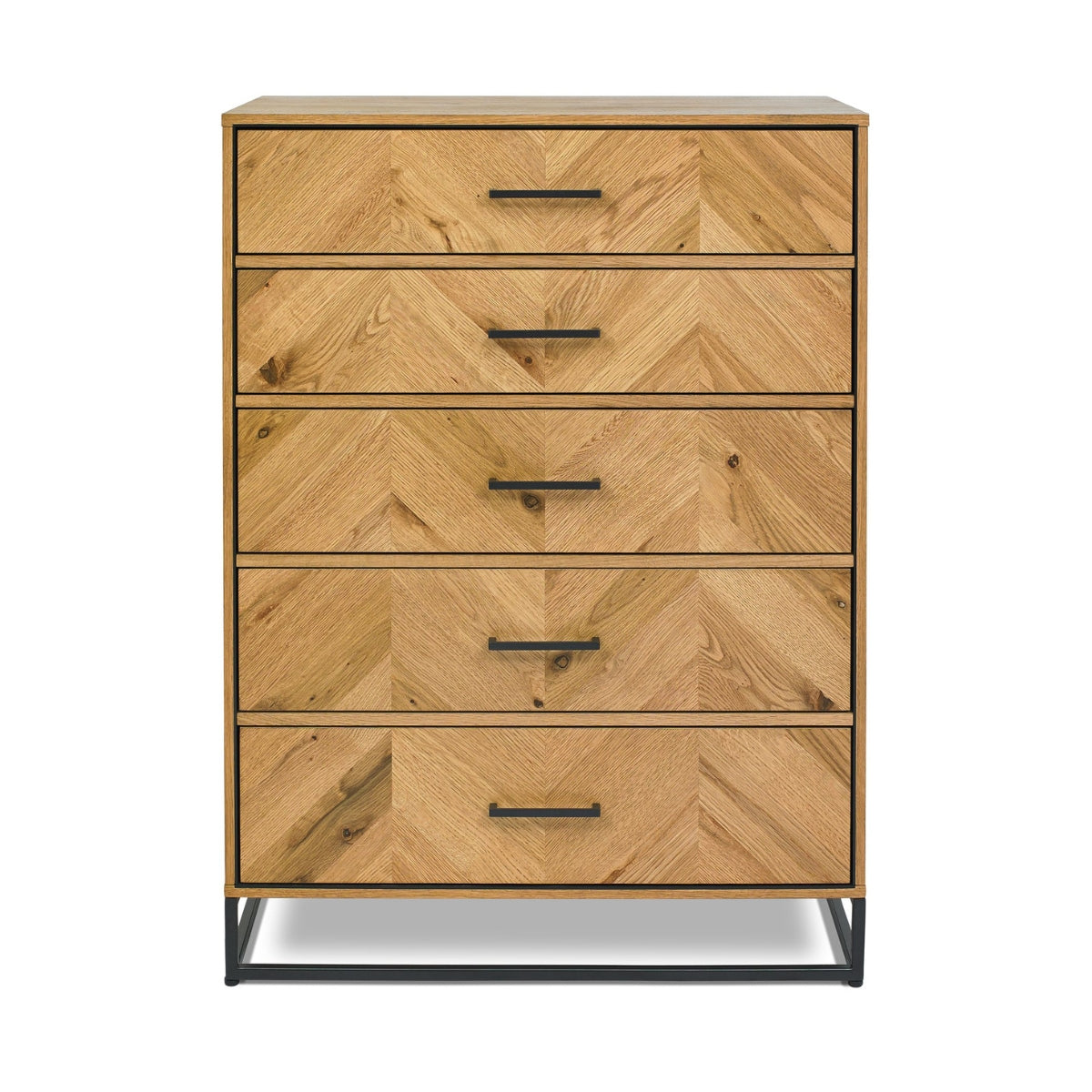 Riva Rustic Oak 5 Drawer Tall Chest - 2