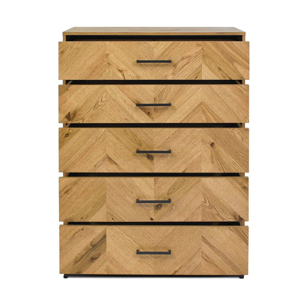 Riva Rustic Oak 5 Drawer Tall Chest - 3