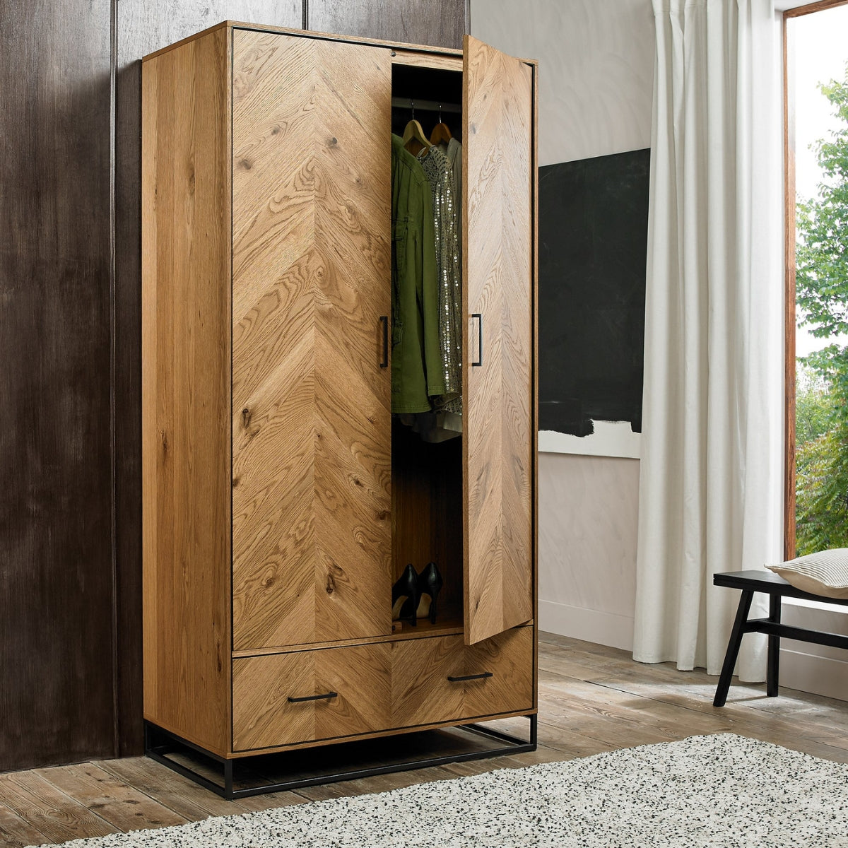 Riva Rustic Oak Double Wardrobe - 4