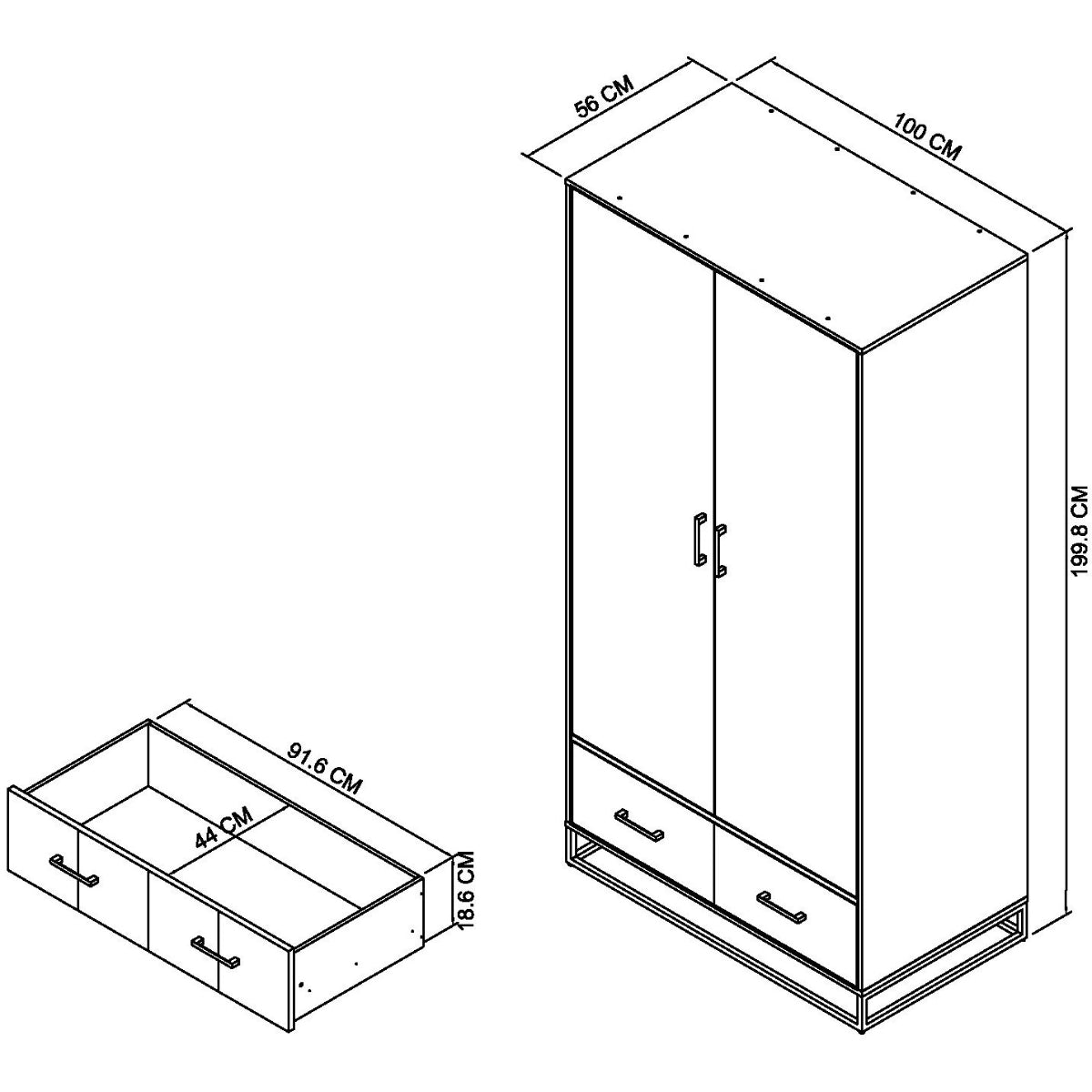 Riva Rustic Oak Double Wardrobe - 6