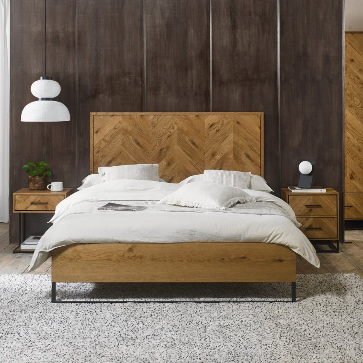 Riva Rustic Oak Panelled Bed - 4