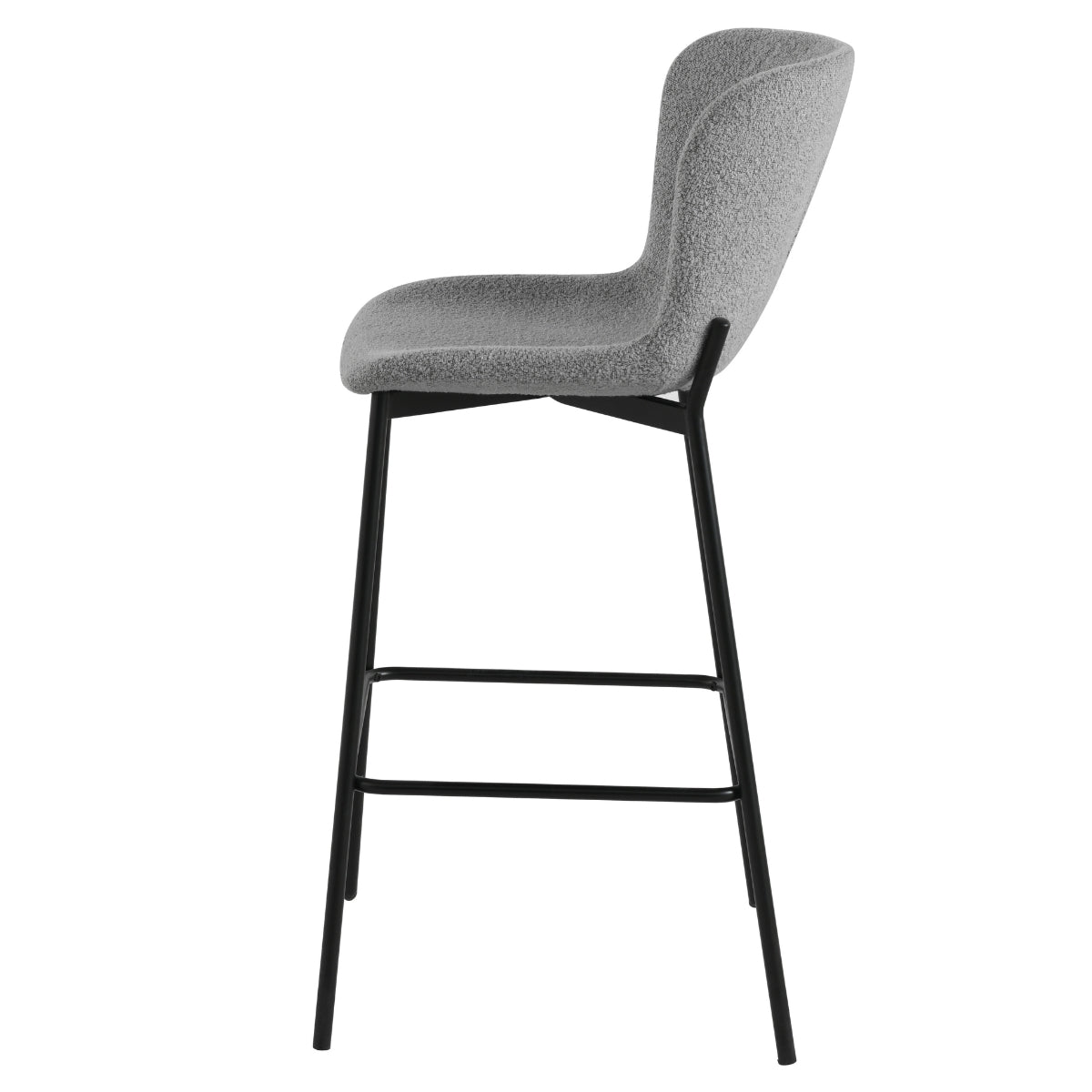 Roxie Grey Boucle Bar Stool - 3