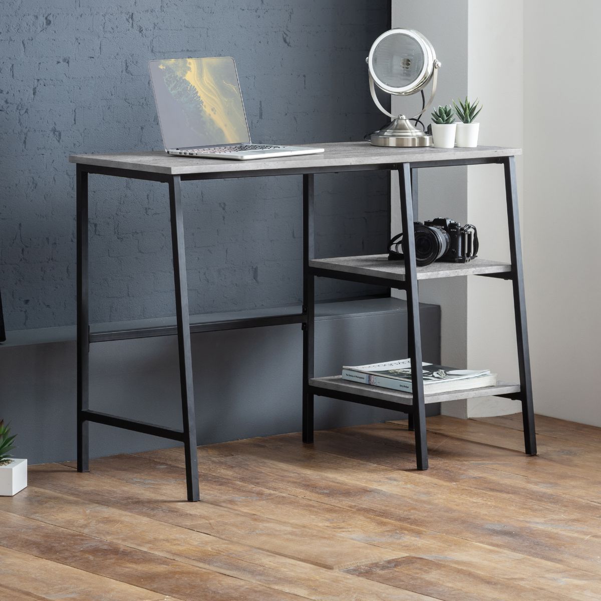 STA212 - Shay Grey Concrete Effect Desk - 5