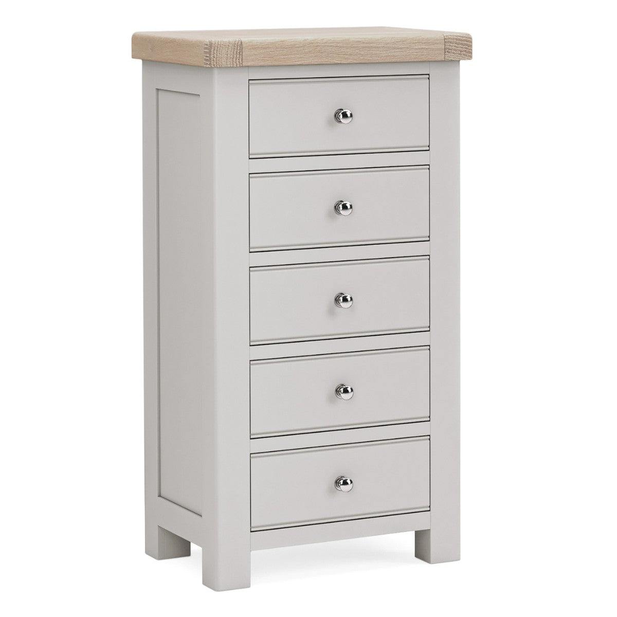 Santana Grey Oak 5 Drawer Tallboy - 1