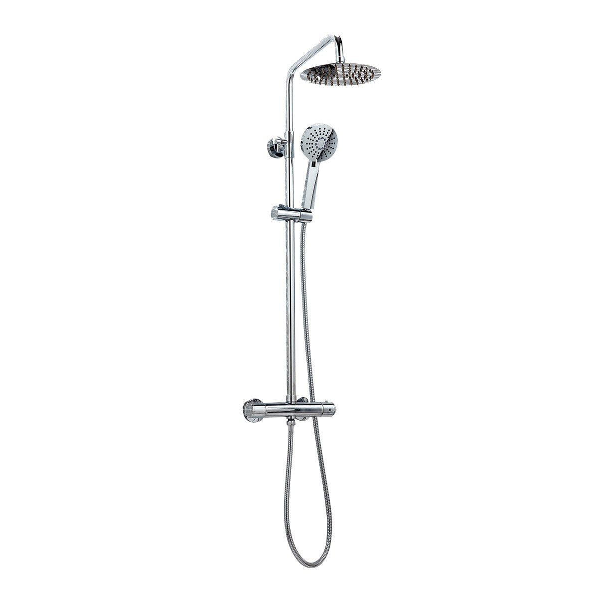 Serena Round Rigid Riser Shower Chrome - 1
