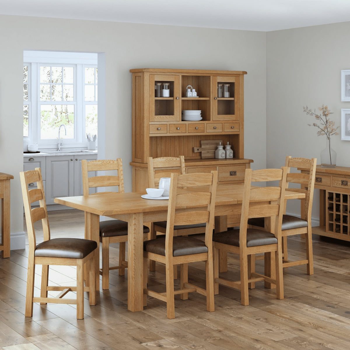 Sonia Rustic Oak Extending Dining Table - 2