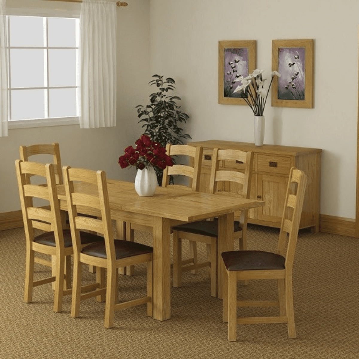 Sonia Rustic Oak Extending Dining Table - 3