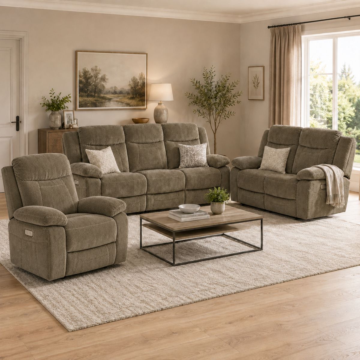 Thalia electric recliner 3 piece suite
