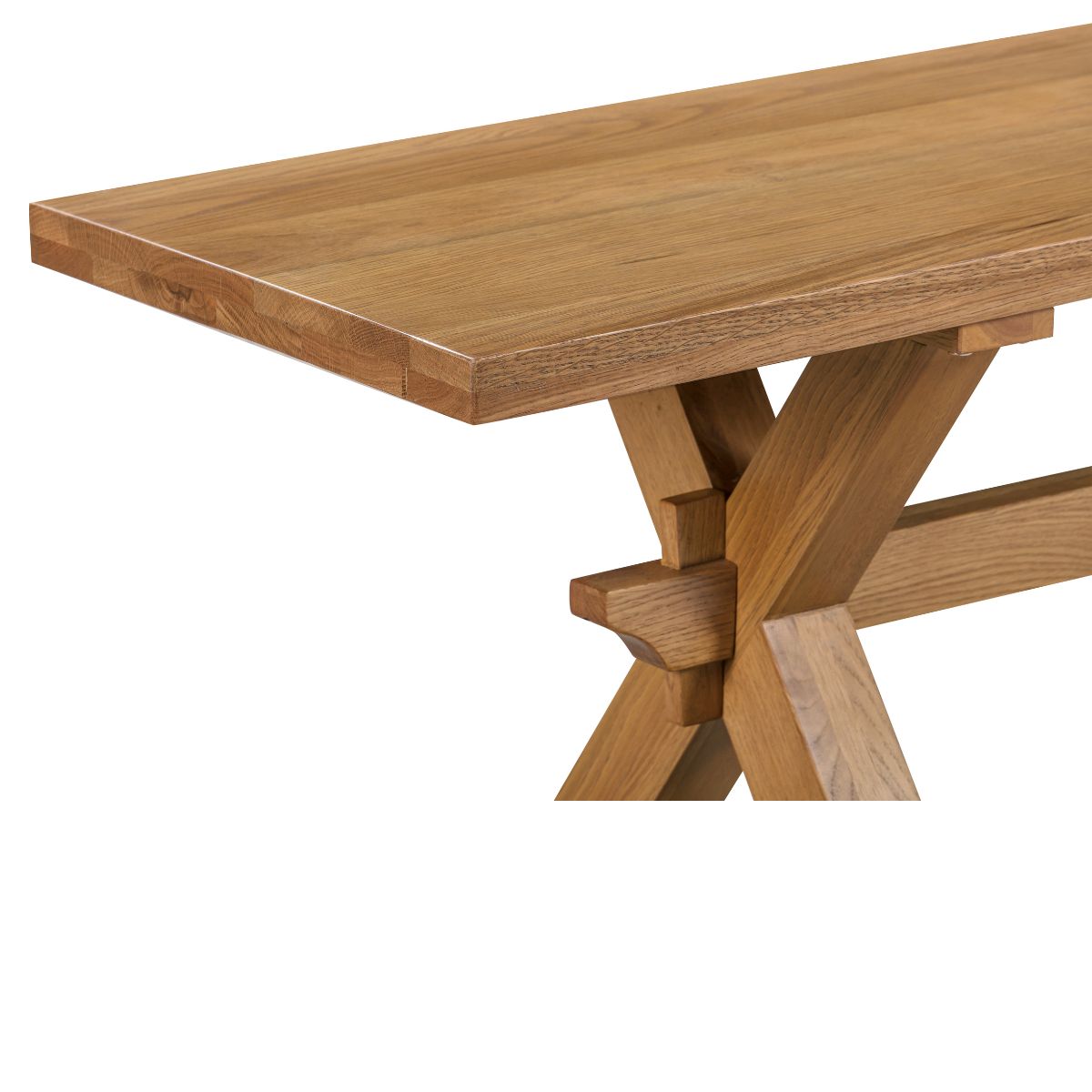 Tilman cross leg oak dining bench