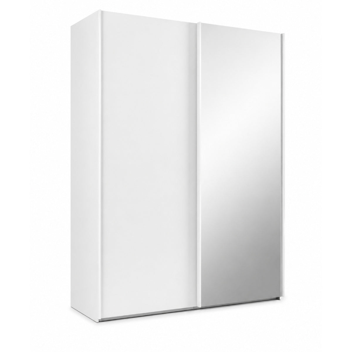 Trixie white wardrobe with two sliding doors on a white background