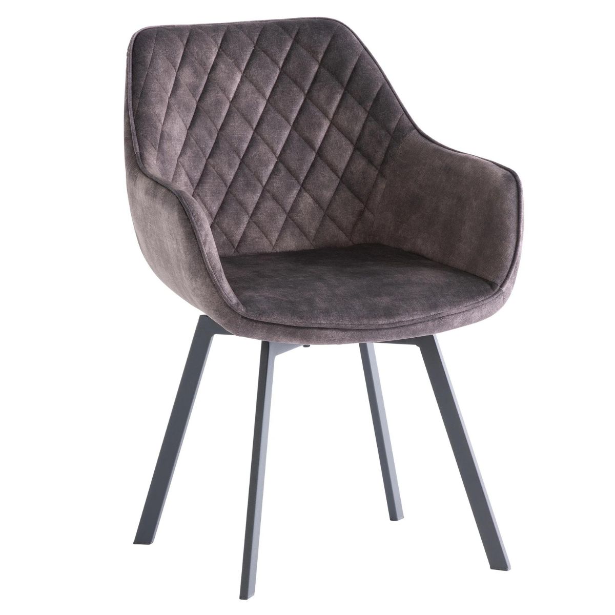 Valletta Swivel Velvet Dining Chair Graphite 2