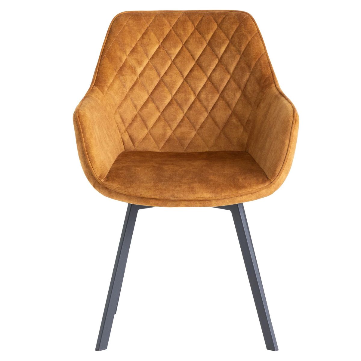 Valletta Swivel Velvet Dining Chair Mustard