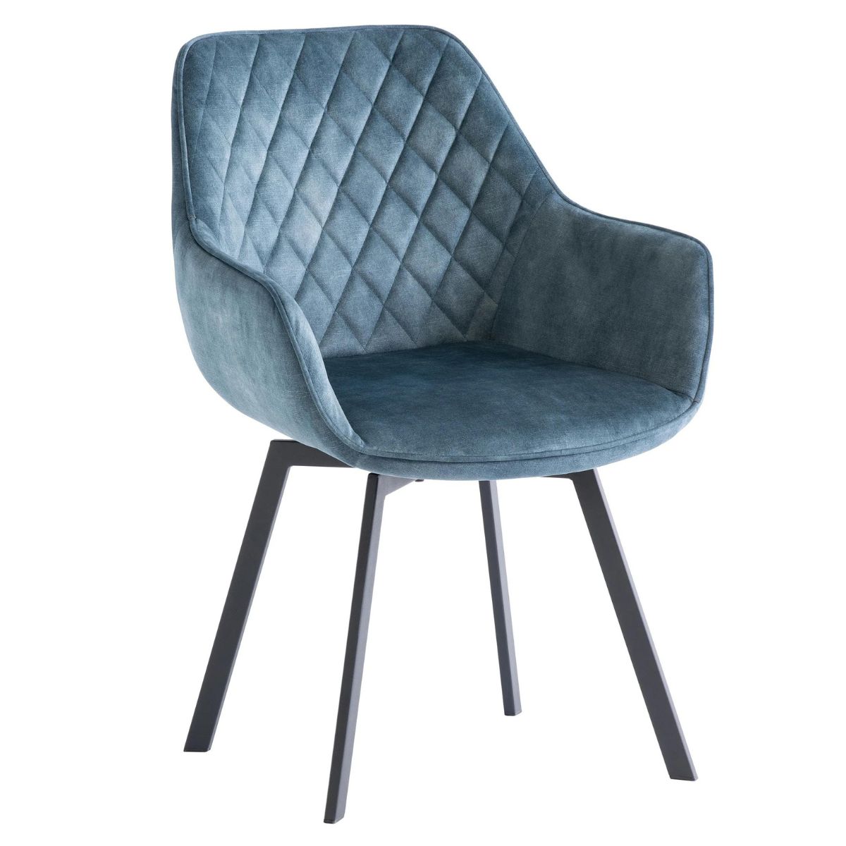 Valletta Velvet Swivel Dining Chair Blue